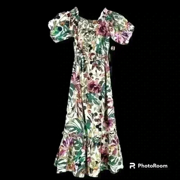 Lulu's She's the One Beige Floral Print Off-The-Shoulder Midi Dress size… - Picture 10 of 16